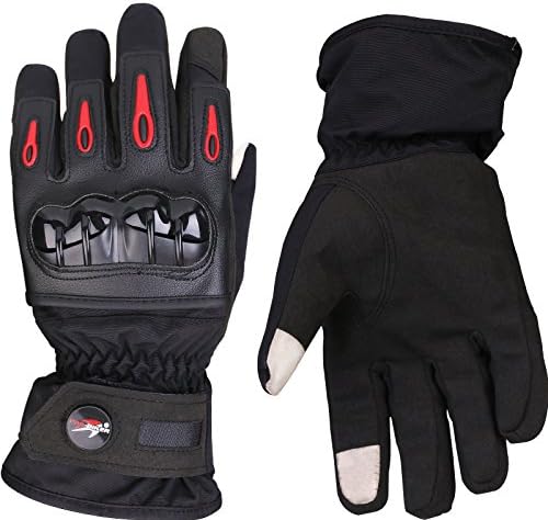 Pgaoterdoor Touch Screen Glove Full Finger Protection Gloves Touchscreen Autumn and Winter &amp; Thickening Warm Outdoor Sports Bicycle Motorcycle Racing Gloves (black, XL)