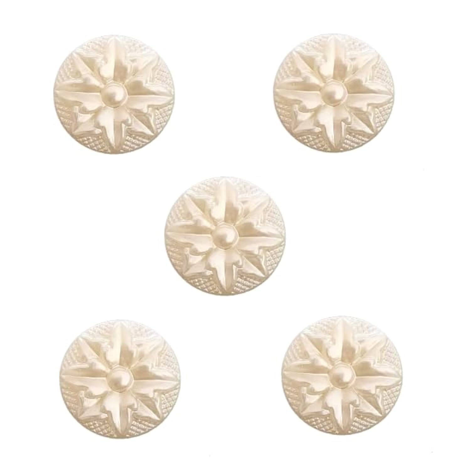 Trucraft - 15mm - Ivory Pearl Bridal Shank Buttons - Pack of 5 - For Sewing Knitting Craft