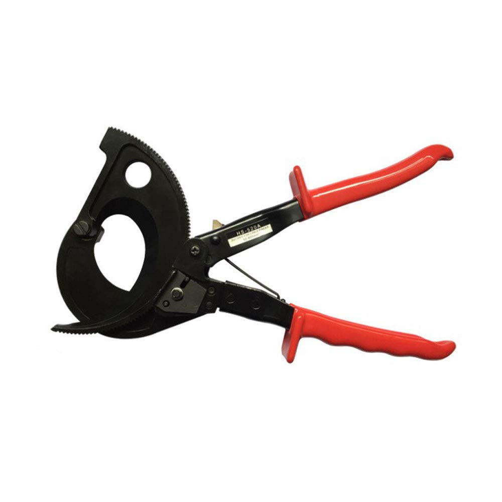 NUZAMAS Self Adjusting Ratchet Cable Cutter Cut Up to 400mm2 Max Aluminum Copper Wire Cut HS-520A Wire Cutting Ratcheting Hand Tool
