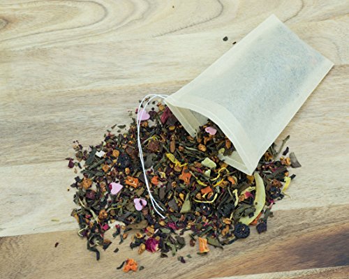 Velesco Tea Filter Bags Disposable Tea Infuser with Drawstring for Loose Leaf Tea with 100% Natural Unbleached Paper 3 3/4 x 3" 100pcs