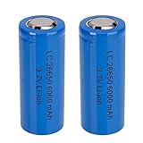 Mini Butterball Rechargeable 26650 Battery 2Pcs 3.7V 6000mah Protected Li-ion Blue Batteries for Flashlight Electric tools Electric bicycles Electric Vehicles