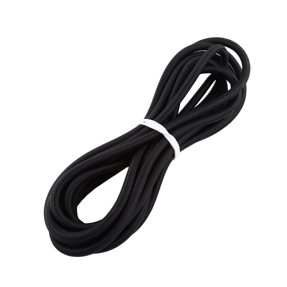 Elastic Cord, 1pc Strong Elastic Bungee Rope Shock Cord Tie Down Strap, Bungee Cord Tarp for DIY Craft Jewelry Making(10mm, 5M-black)