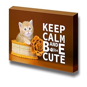 Canvas Wrap Wall Art - Keep Calm and Be Cute | Modern Wall Art Stretched Canvas Prints Ready to Hang - 16" x 24"