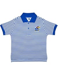 University of Kansas Jayhawks Striped Polo Shirt by Creative Knitwear, Royal/White, 3T