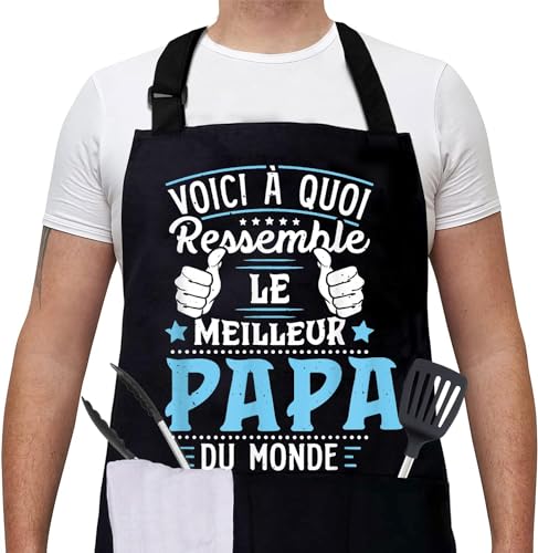Gkmamrg Father's Day Gift Apron - Dad Gift - Adjustable Apron Chef Aprons for Kitchen, BBQ, Gardening, Restaurant, Barbecue, Coffee Gift Father