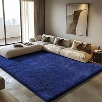 Ultra Soft Fluffy Area Rugs for Bedroom Living Room 10x14, Nursery Rug, Non-Slip Carpet for Kids Dorms Decor, Shaggy Bedside Rug, Blue