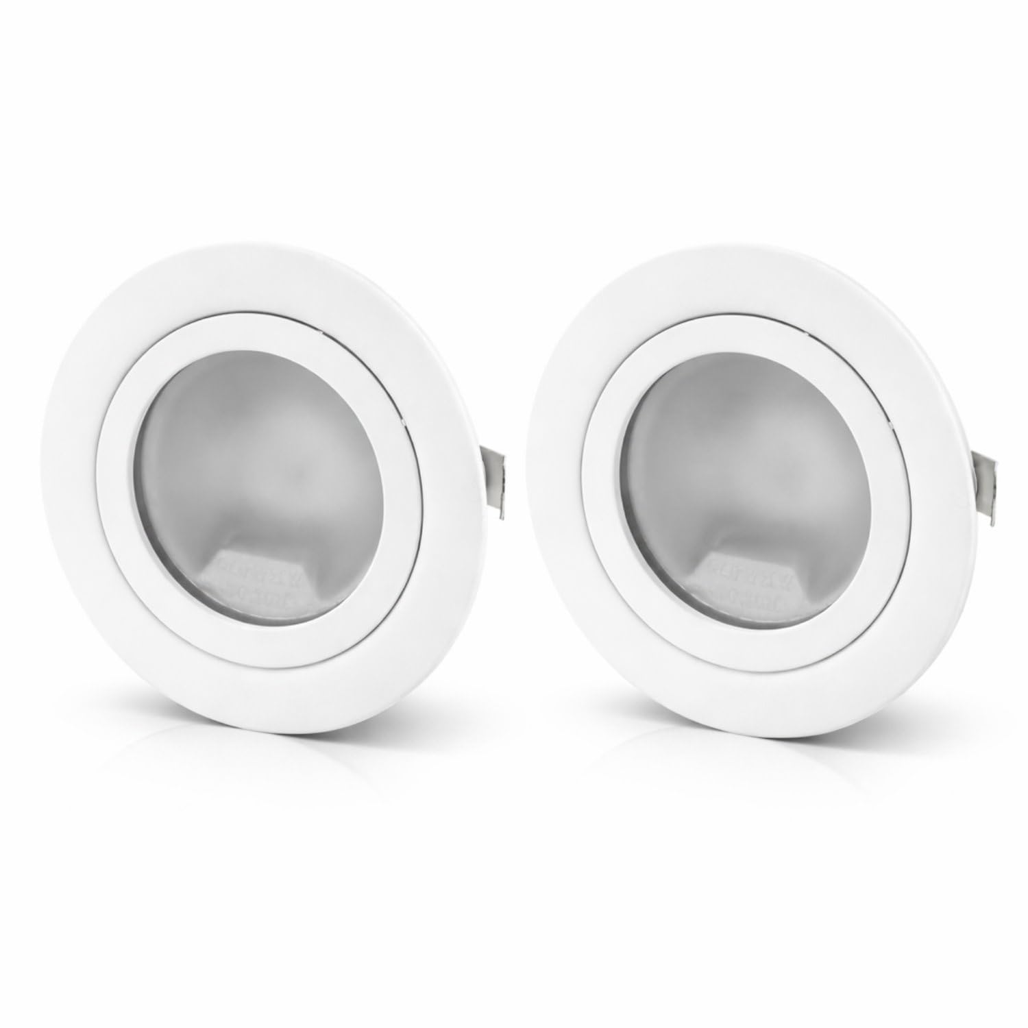 ADAKAT Pack of 2 Full Metal Recessed Spotlights G4 12 V Glass Cover
