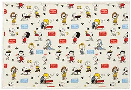 西川 リビング スヌーピー 毛布 ハーフサイズ ひざ掛け Peanuts あたたか もこもこ Sp163 ベージュ 140 100cm