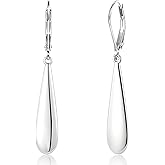 925 Sterling Silver Long Teardrop Dangle Earrings for Women Hypoallergenic Drop Leverback Earrings Trendy Silver Long Teardrop Dangle Earings for Jewelry Gifts