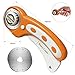 BONROB 45mm Rotary Cutter Set, with 1 Pcs Replacement Blade and 12x18inch Double Sided Professional Rotary Mat, for Crafting Sewing Quilting