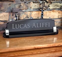 Smoked Glass Name Plate with Free Engraving