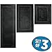mDesign Microfiber Bath Mat Set - 3 Piece Bathroom Rugs - Non-Slip Floor Mats for After Bath, Shower - Water Absorbent, Machine Washable Bathroom Carpet Rugs - Hydra Collection - Set of 3, Black