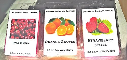 6 packs of Fruity Fragrances Wax Melts, 6 Cubes Each, Total 36 Cubes of Strongly Scented Handcrafted Vegan Soy Wax Melt Bundle FREE SHIPPING