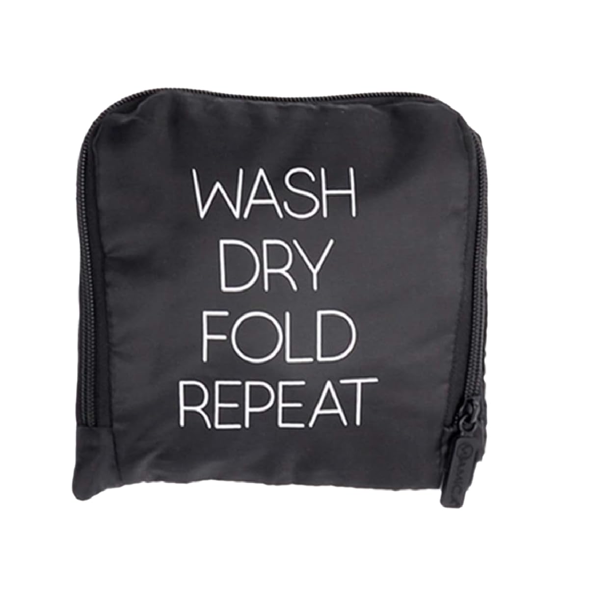 MIAMICA Travel Laundry Bag, Wash, Dry, Fold, Repeat, Black, L, Travel Laundry Bag