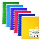 Meadwestvaco 06622 8" X 10-1/2" College Ruled Spiral Notebook Assorted Colors, 6 Pack