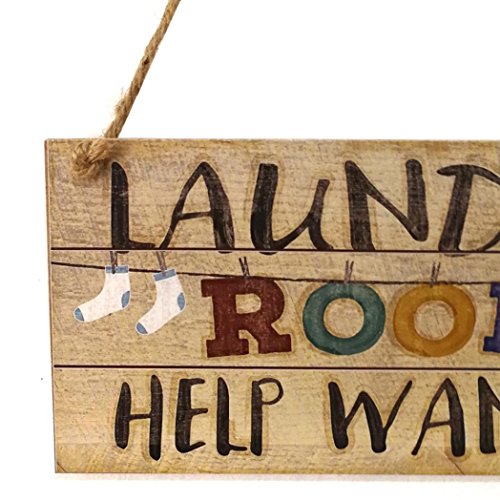 Matoen Wooden Laundry Room Wall Door Hanging Sign Plaque Pendant Prompt Decoration (E)