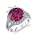 6.75 Carats Created Ruby Engagement Ring Sterling Silver Size 9