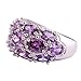 Psiroy 925 Sterling Silver Created Amethyst Filled Knuckle Joint Ring Band