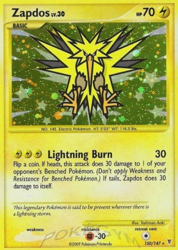 Pokemon Platinum Supreme Victors Single Card Zapdos #150 Holo Rare [Toy]