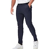 Suvifuly Men's Chino Casual Pants Slim Fit Skinny Tapered Cotton Dress Pants Stretch Jogger Golf Sweatpants with Pockets