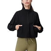 altiland Women's Full Zip Athletic Workout Running Yoga Gym Cropped Track Jackets