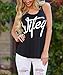 Mansy Women's Letter printed Wifey Tank Top ,Black,X-Large