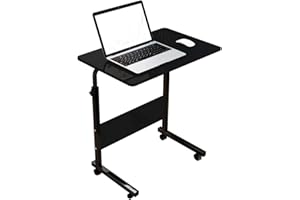 SOGESPOWER SogePower Adjustable Mobile Bed Table, Laptop Computer Stands Desks Student Portable Laptop Cart Desk(23.6 inches, Black)
