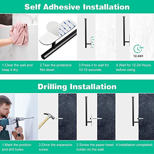 Paper Towel Holder Under-Cabinet and Wall-Mount - Both Available in Self Adhesive and Screws Paper Towel Holder for Kitchen, SUS304 Stainless Steel