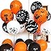 50 Pieces Halloween Latex Balloons, 12 Inch Pumpkin Bat Ghost Skull Specter Spider Web Balloons for Halloween Party Decorations, Trick or Treat Toys, School Classroom Game, Kids Hand Out