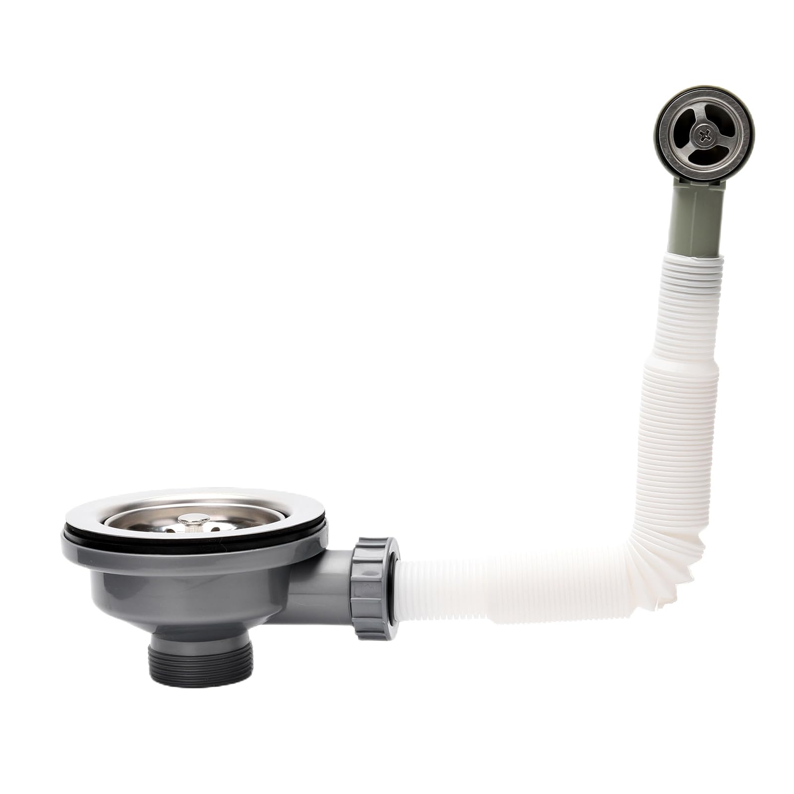 SopimusZ Kitchen Sink Waste Kit with Overflow Pipes Wash Basin Overflow Head Sink- Rectange Interface (Round)