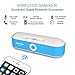 Bluetooth Speakers, IWAVION Wireless Portable Speaker Super Bass with Dual Drivers Sound Loud Music Player Build-in Mic Compatible with iPhone/iPad/Android Smart phones and more … (002-Blue)