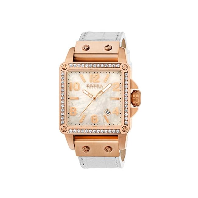 Brera Orologi 35mm Square Rose Gold Stella Diamond Watch  display picture 2