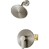 WRISIN Shower Faucet Set Brushed Nickel, Shower Valve Kit with 6 Inch Showerhead