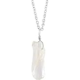 Herkimer Diamond Raw Gemstone Pendant Necklace for Women | Natural Healing Crystal Quartz Rough Pendant 15–25 Carat | 8–14 mm Stone | Silver Plated Chain 16+2 Inch Adjustable | Gift Jewelry