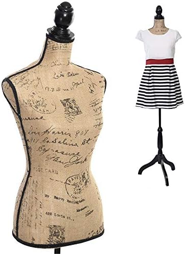 Female Mannequin Torso Clothes Display - Dress Form Body Mannequins W/Tripod Stand Dressmakers Clothing Stores Dummy - Adjustable 51.2" to 66.2" (Brown)