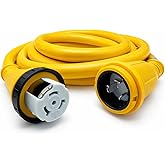 50 Amp Marine Shore Power Cord SS2-50P to SS2-50R - 50 Amp Shore Power Cord Boat Power Cable - 125/250V Marine Power Cord - 15Ft Boat Shore Power Cords - 50A 6/4 Male to Female Power Cord