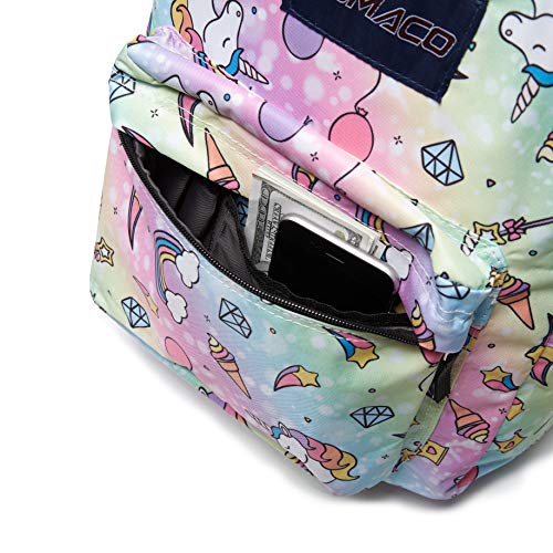School Backpack Lightweight Unicorn Rainbow Print Backpack for Girls-Boys Middle-School Elementary Bookbags