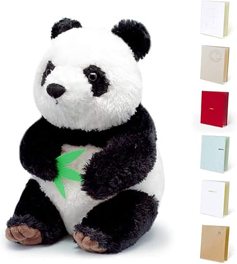 Amazon 電報屋のエクスメール 祝電 誕生日 ぬいぐるみ 電報 シンフーパンダ 幸福大熊猫 と 布張りカード電報 のセット お祝い ギフト 台紙 123 至福 ぬいぐるみ おもちゃ