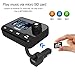 Esuper FM Transmitter for Car Audio Wireless Receiver Radio AUX Bluetooth Car Adapter with 2.0 Inch Display and USB Car Charger, Hands Free Calling