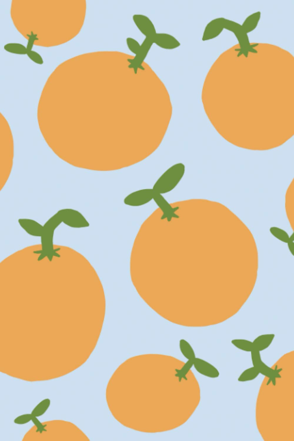 Oranges Notebook. Blue Blank Lined Journal.
