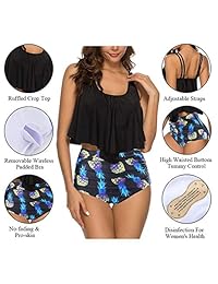 Traje de baño de cintura alta para dama, traje de baño de dos piezas