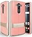 LG V10 Case, Vena [vAllure] Wave Texture [Bumper Frame][CornerGuard ShockProof | Strong Grip] Slim Hybrid Cover for LG V10 2015 (Gold / Coral Pink)