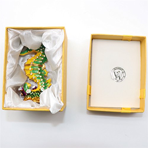Waltz&F Mini Seahorse Trinket Box Hinged Handpainted Animal Figurine