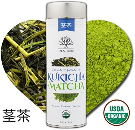 Kukicha Green Tea Stems with Matcha Powder by UEndure | USDA Organic | Japanese Loose Leaf Twig Tea | Gourmet Matcha Green Tea | Best Natural Detox Health Benefits | 71g (35 Servings)