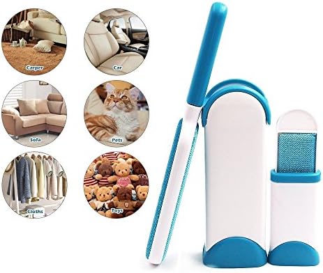 Doommy Pet Hair Lint Remover for Clothes; Carpets, Reusable Cleaner Brushes Removes DogS & CatS Fur with Self Cleaning Base, Included Travel Size
