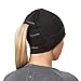 TrailHeads Ponytail Hat - Adrenaline Series | Women’s Running Beanie with Reflective Accents | Black Skull Cap - Black