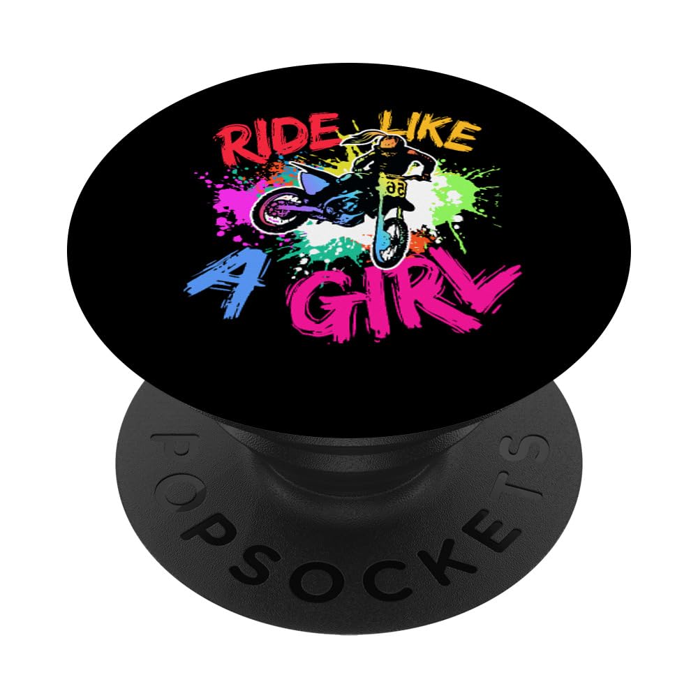 Ride Like A Girl Motocross Lover Dirt Bike Biker PopSockets Adhesive PopGrip
