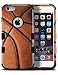 MYTURTLE Shockproof Hybrid Case Hard Silicone Shell High Impact Protection Package Including [9H Flexible Nano Glass Protector] Full Body Cover for iPhone 6s, iPhone 6, Ball Sports Basketball