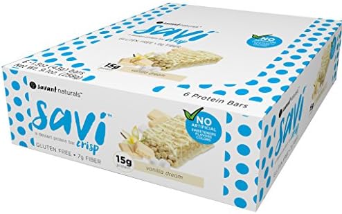 Savi Crisp Dessert Protein Bar, Vanilla Dream, 6 Count