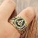 Mens Stainless Steel Ring,Freemason Masonic,Gold Black